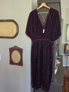 Cost Plus World Market Plum Fabric Dress (L/XL)